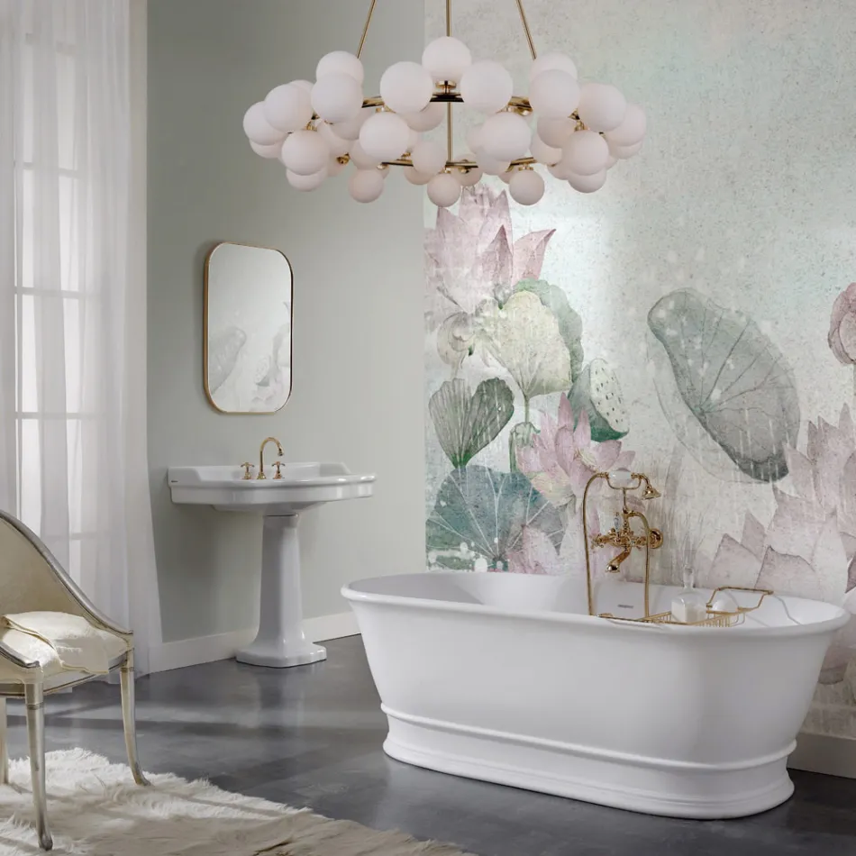 Cada cu suprafață solidă cu preaplin integrat Made in Italy - Aurelio Viadurini