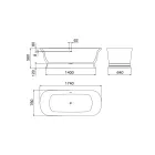 Cada cu suprafață solidă cu preaplin integrat Made in Italy - Aurelio Viadurini