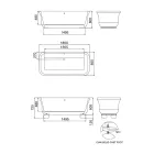 Cada de baie dreptunghiulara cu suprafata solida cu colturi moi Made in Italy - Fulvio Viadurini