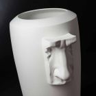 Vază interioară înaltă din ceramică albă realizată manual în Italia - Capuano Viadurini