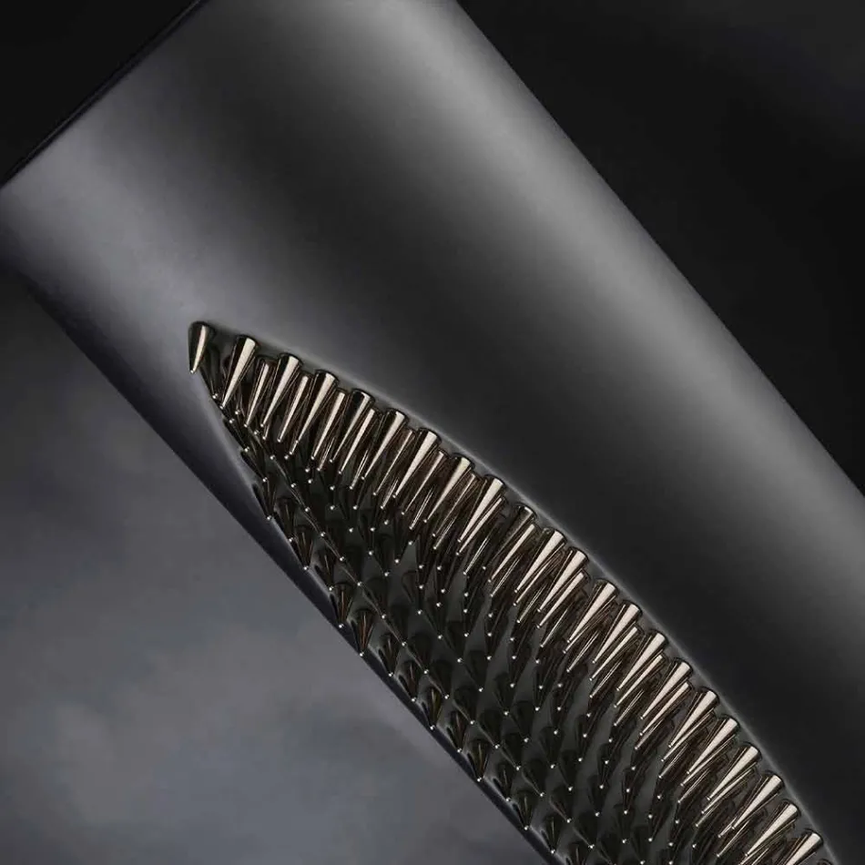 Vază interioară înaltă din ceramică și oțel negru mat Fabricat în Italia - Jesolo Viadurini