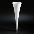 Vază de interior înaltă, din sticlă albă și transparentă, fabricată în Italia - Clodino