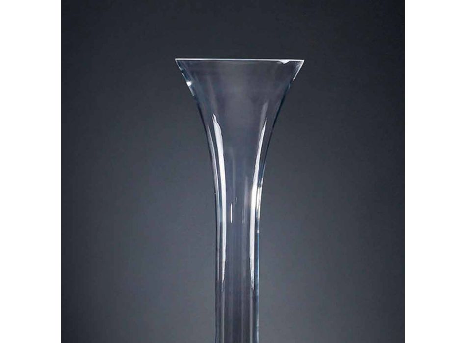 Vază interioară înaltă din sticlă transparentă și albă Made in Italy - Ludovico Viadurini