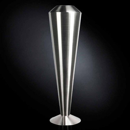 Vază decorativă înaltă din oțel satinat Fabricat în Italia Fin - Vesper Viadurini