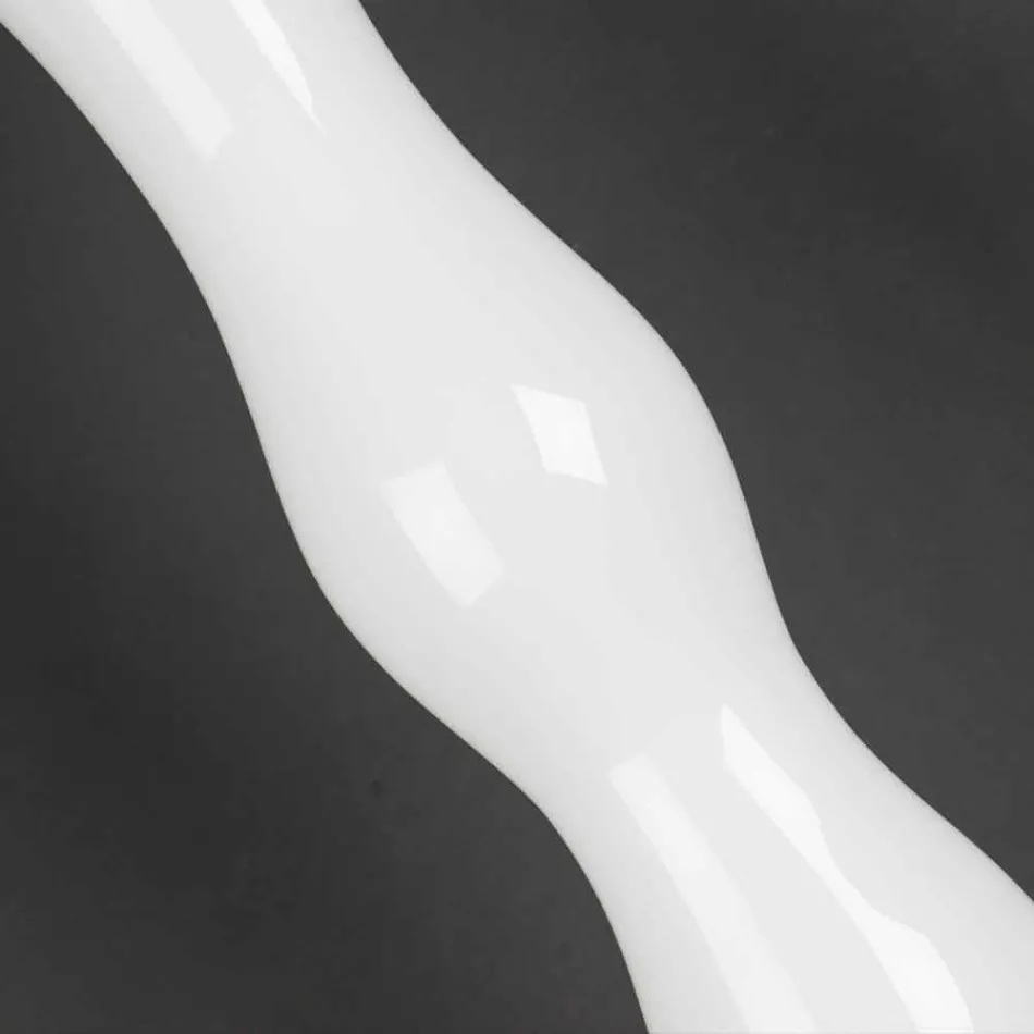 Vază decorativă înaltă din sticlă transparentă și albă Made in Italy - Gondo Viadurini