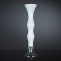 Vază decorativă înaltă din sticlă transparentă și albă Made in Italy - Gondo