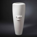 Vază înaltă din ceramică albă realizată manual cu decor Made in Italy - Capuano