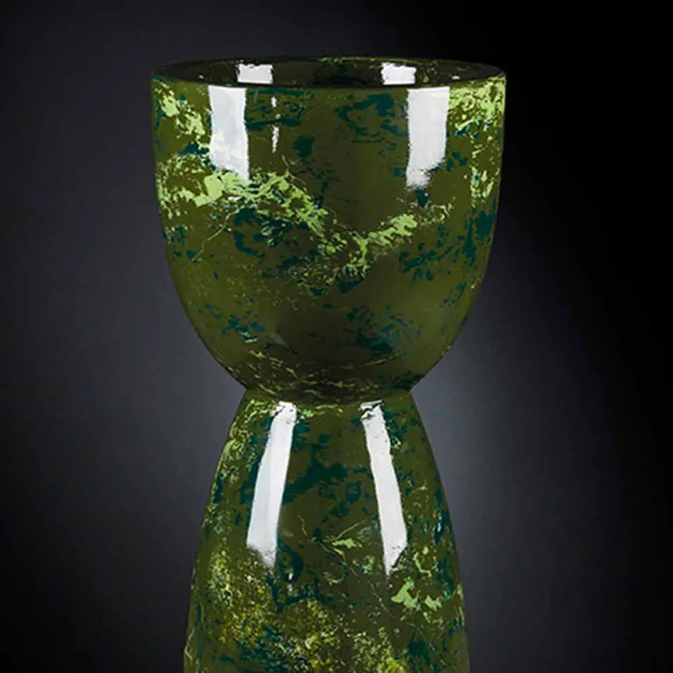 Vază înaltă din polietilenă cu finisaj de marmură sau brânză Made in Italy - Renata Viadurini