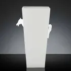 Vază interioară înaltă din ceramică albă realizată manual în Italia - Jacky Viadurini