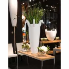 Vază interioară înaltă din ceramică albă sau aur lucios Fabricată în Italia - Jacky Viadurini