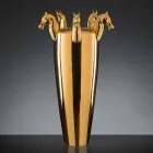 Vază interioară înaltă din ceramică albă sau aur lucios Fabricată în Italia - Jacky Viadurini