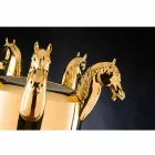 Vază interioară înaltă din ceramică albă sau aur lucios Fabricată în Italia - Jacky Viadurini