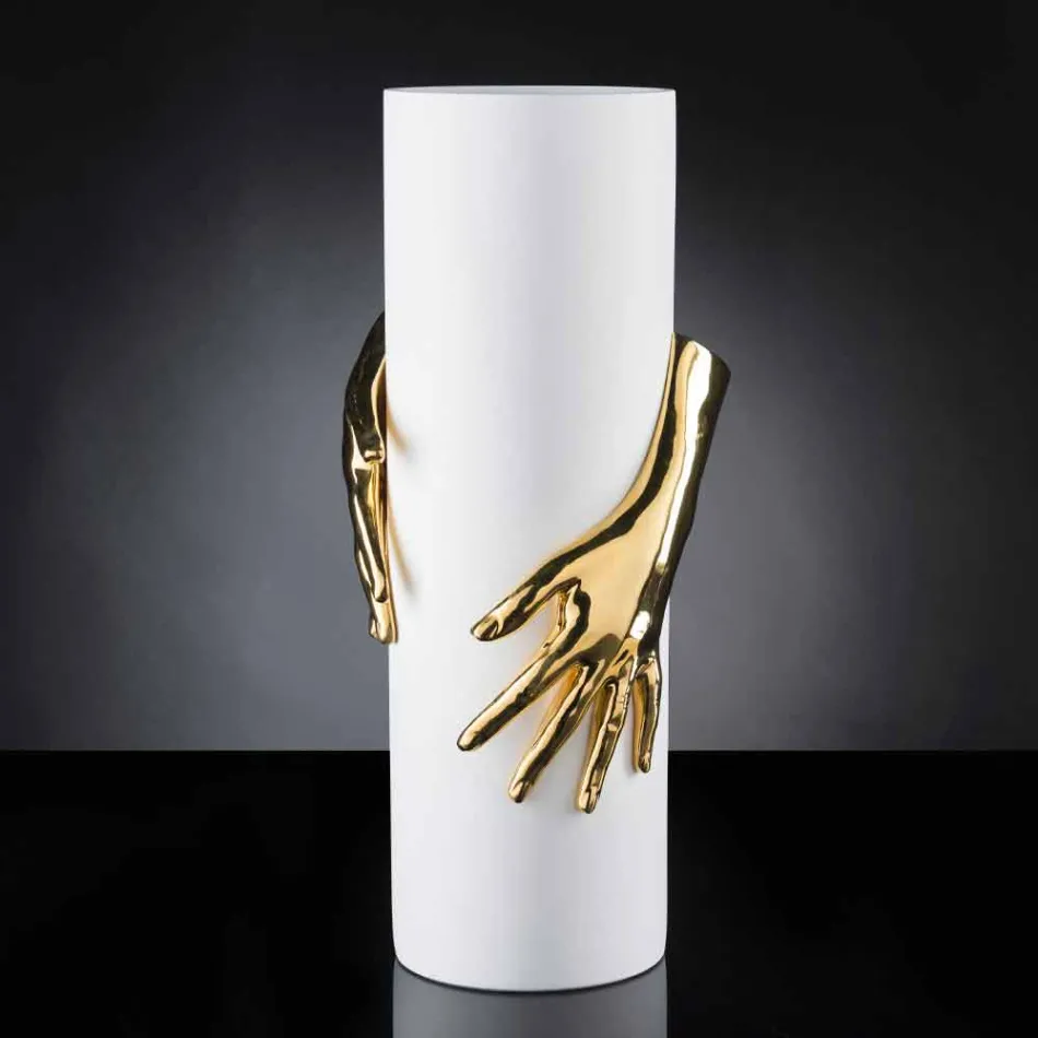 Vază ceramică interioară înaltă, fabricată manual în Italia - Monte Viadurini