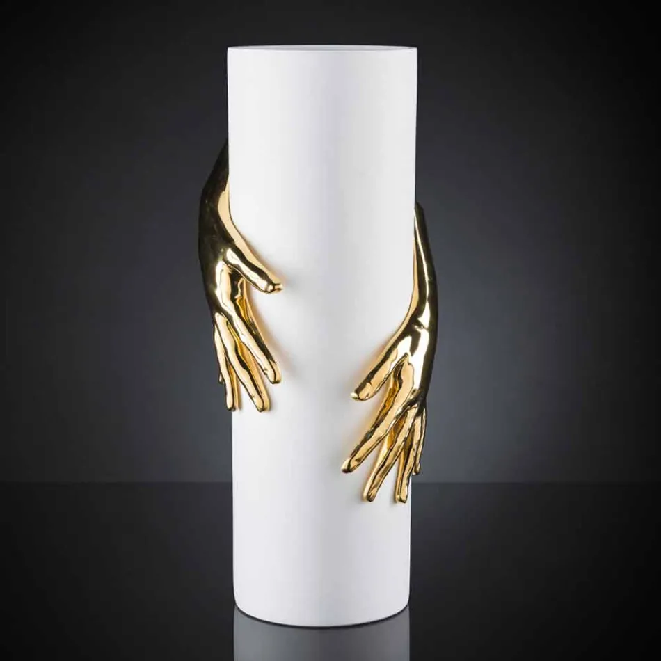 Vază ceramică interioară înaltă, fabricată manual în Italia - Monte Viadurini