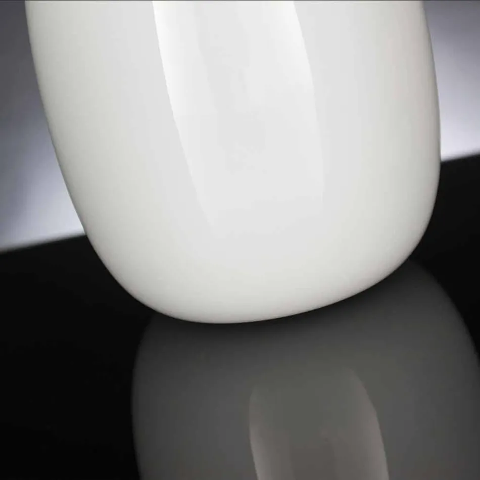 Vază de sticlă lucioasă albă sau gri fabricată manual, fabricată în Italia - Malindi Viadurini