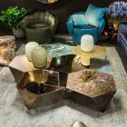 Vază de sticlă lucioasă albă sau gri fabricată manual, fabricată în Italia - Malindi Viadurini