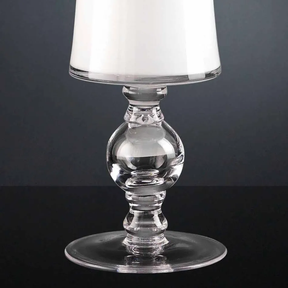 Vaza artizanală din sticlă suflată albă sau aur de 24k Made in Italy - Canberra Viadurini