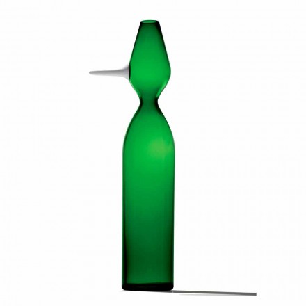 Vază de sticlă suflată de Murano verde făcută manual în Italia - Greeny Viadurini