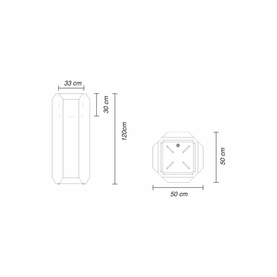 Vaza albă de interior sau exterior din plastic de 3 dimensiuni - Gem de Myyour Viadurini