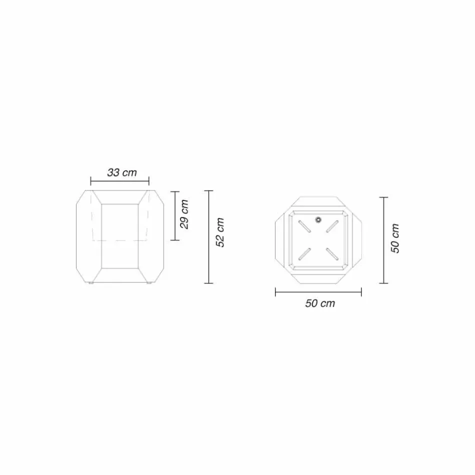 Vaza albă de interior sau exterior din plastic de 3 dimensiuni - Gem de Myyour Viadurini