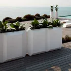 Vaza albă de interior sau exterior din plastic de 3 dimensiuni - Gem de Myyour Viadurini