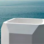 Vaza albă de interior sau exterior din plastic de 3 dimensiuni - Gem de Myyour Viadurini