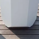 Vaza albă de interior sau exterior din plastic de 3 dimensiuni - Gem de Myyour Viadurini