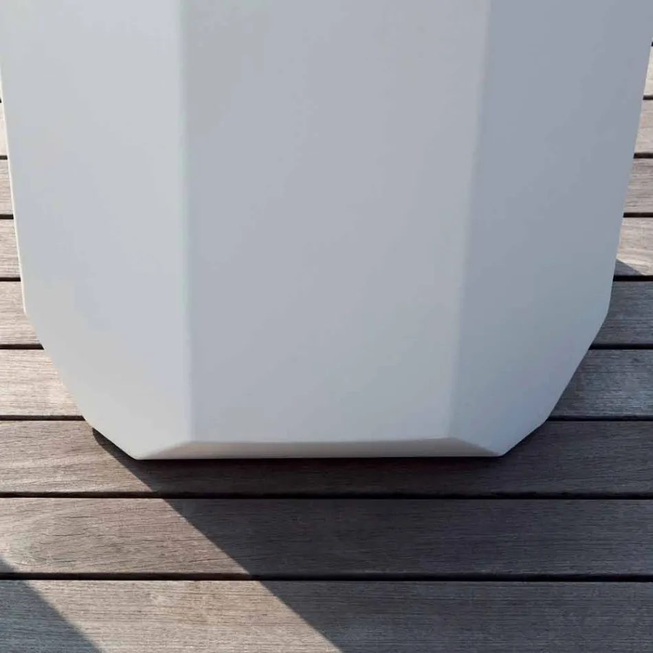 Vaza albă de interior sau exterior din plastic de 3 dimensiuni - Gem de Myyour Viadurini