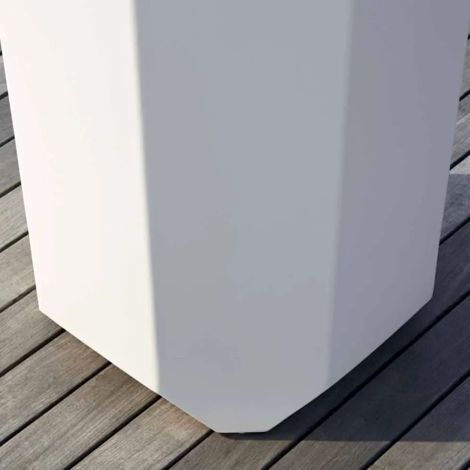 Vaza albă de interior sau exterior din plastic de 3 dimensiuni - Gem de Myyour Viadurini