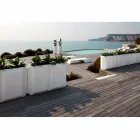 Vaza albă de interior sau exterior din plastic de 3 dimensiuni - Gem de Myyour Viadurini