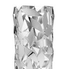 Vază cilindrică în sticlă și argint metalic Decorări geometrice de lux - Torresi Viadurini