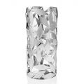 Vază cilindrică în sticlă și argint metalic Decorări geometrice de lux - Torresi