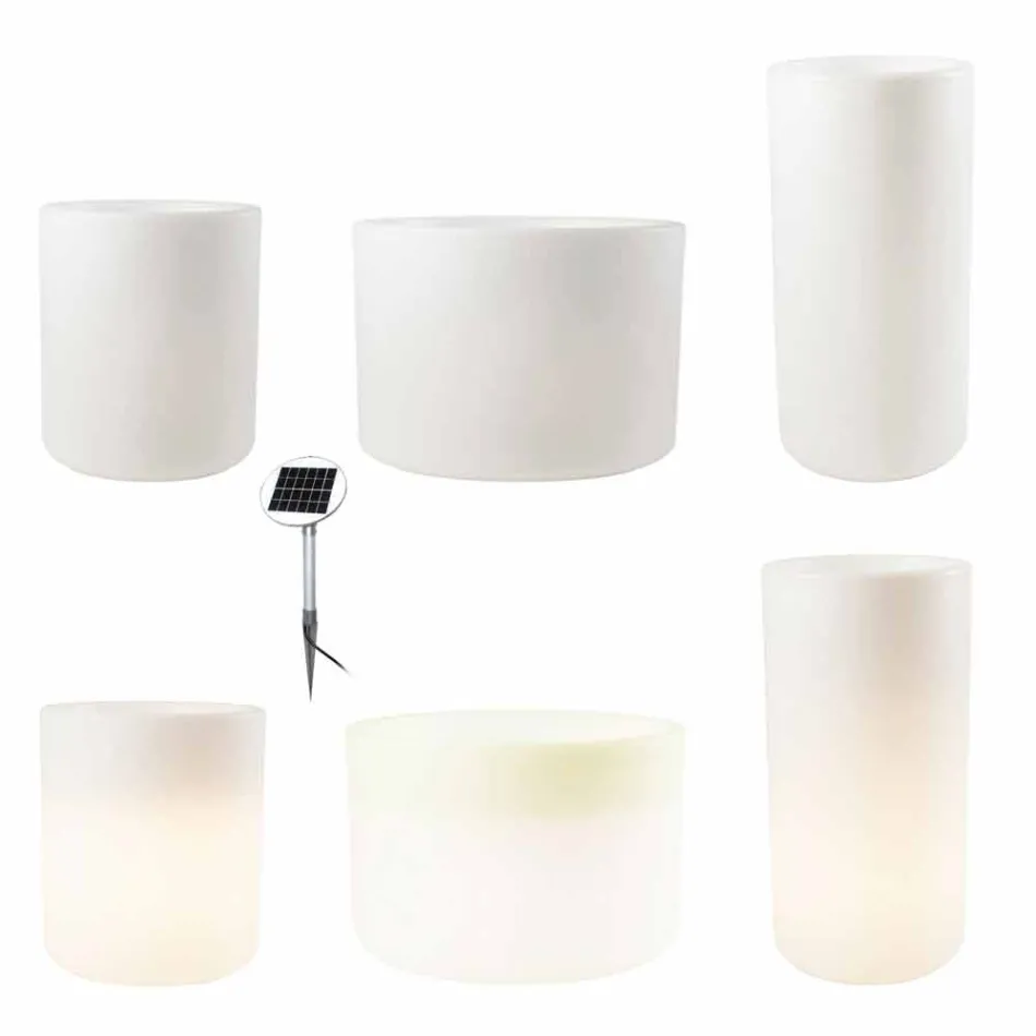 Vaza cu iluminare solară sau design cu led pentru interior sau exterior - Cilindrostar Viadurini