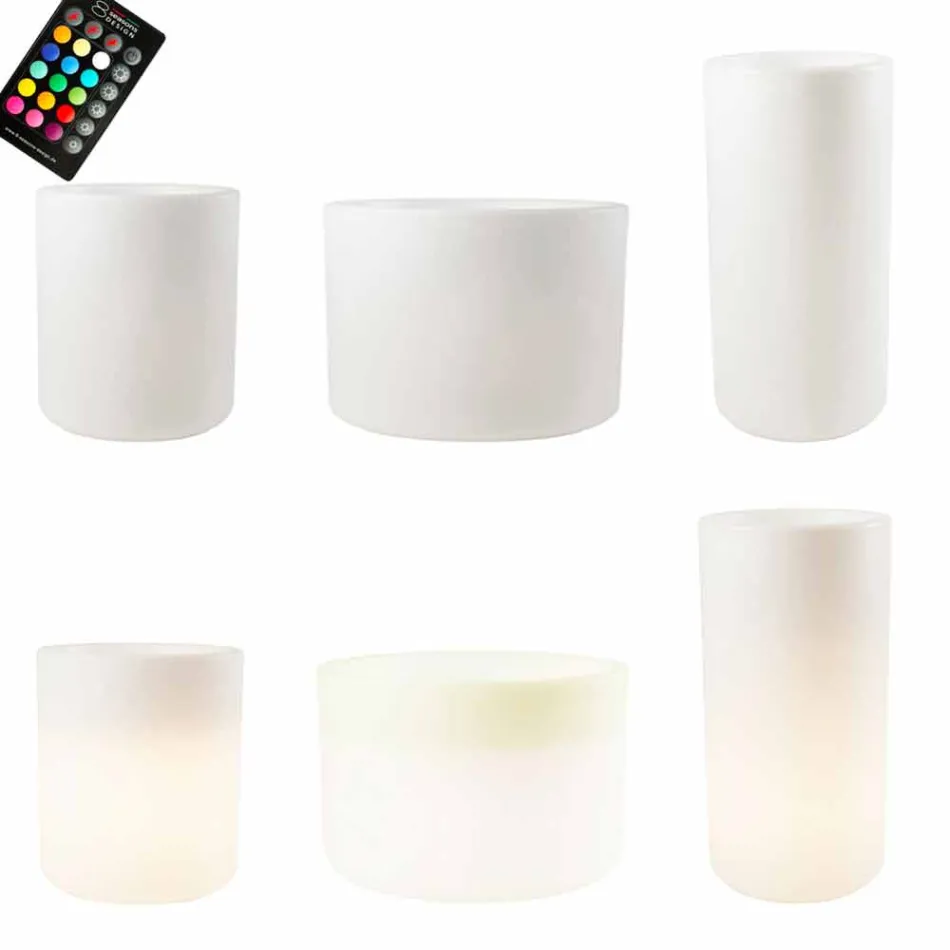 Vaza cu iluminare solară sau design cu led pentru interior sau exterior - Cilindrostar Viadurini