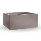 Vasă de exterior din polietilenă colorată dreptunghiulară, fabricată în Italia - gri Viadurini