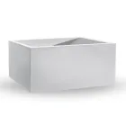 Vasă de exterior din polietilenă colorată dreptunghiulară, fabricată în Italia - gri Viadurini