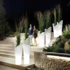 Vasă luminoasă de exterior din polietilenă albă, fabricată în Italia - Galileo Viadurini