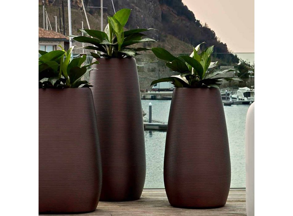 Vaza pentru interior sau exterior, jardiniere din plastic 3 dimensiuni - Pandora by Myyour Viadurini