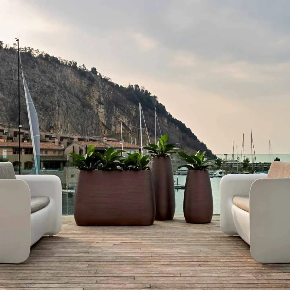 Vaza pentru interior sau exterior, jardiniere din plastic 3 dimensiuni - Pandora by Myyour Viadurini