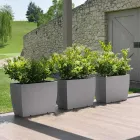 Vaza de exterior dreptunghiulara din polietilena Made in Italy - Albarone Viadurini