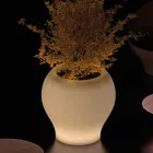 Vază de grădină luminoasă din polietilenă de alabastru, fabricată în Italia - Lotus Viadurini