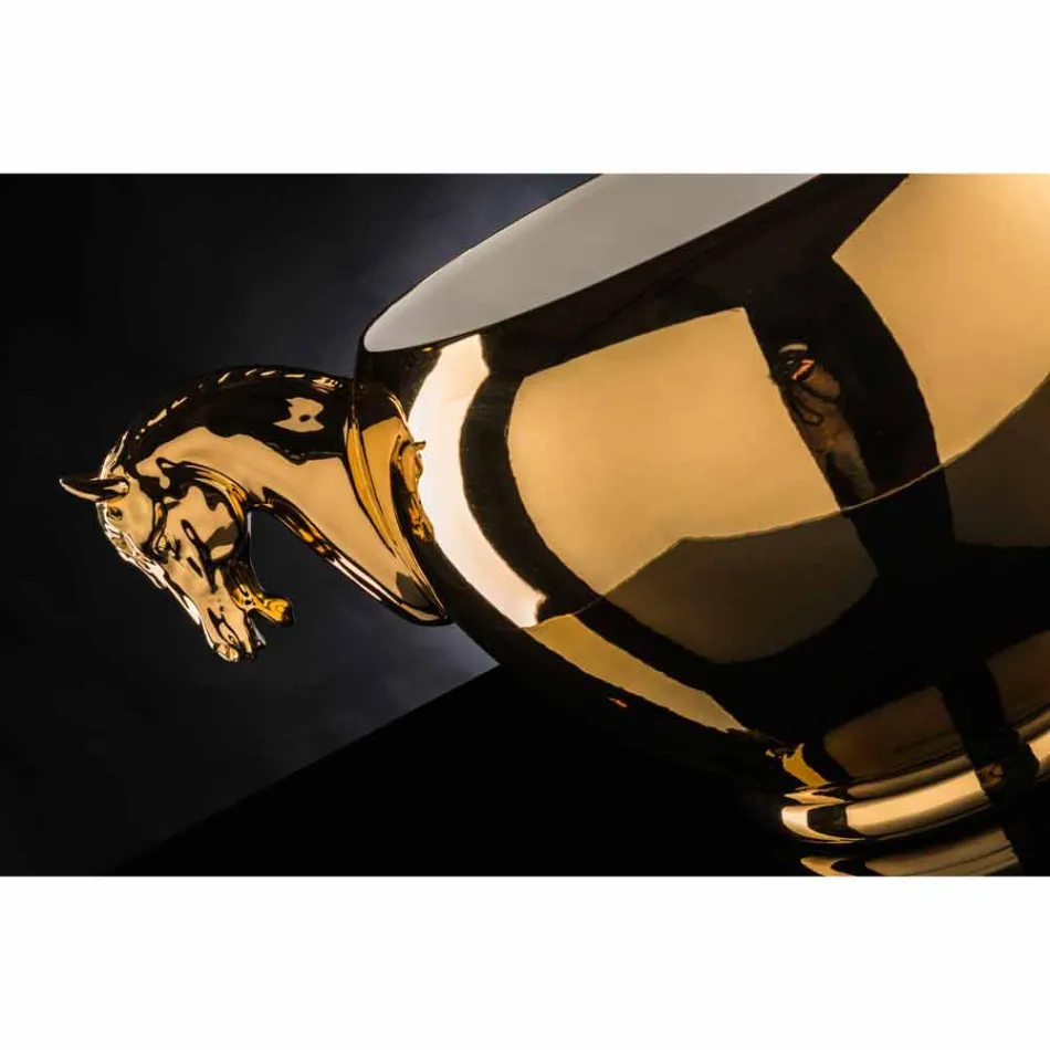 Vaza de interior în ceramică albă sau aur de 24k Handmade în Italia - Jacky Viadurini