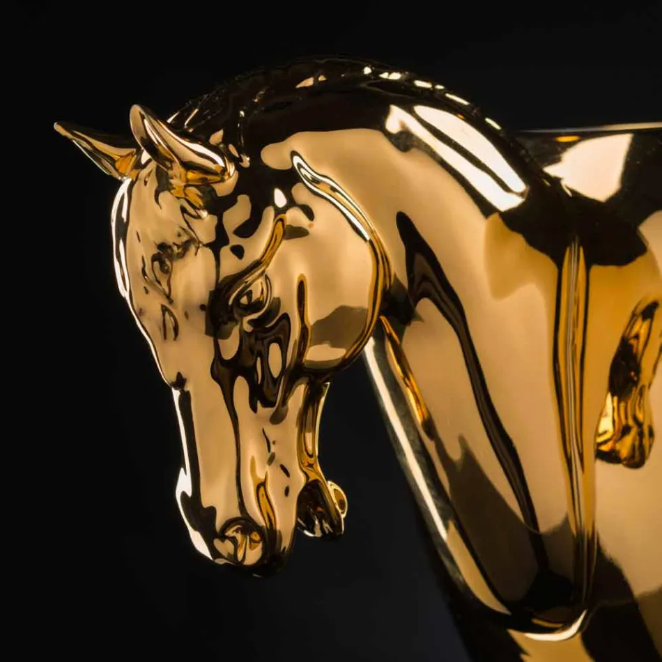 Vaza de interior în ceramică albă sau aur de 24k Handmade în Italia - Jacky Viadurini