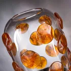 Vaza de interior din sticlă de Murano cu detalii colorate Made in Italy - Mirtos Viadurini