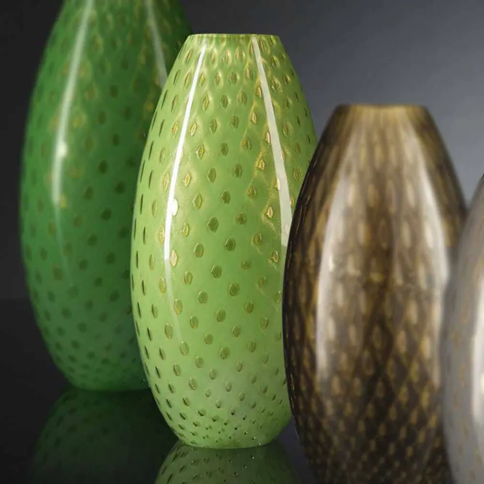 Vaza de interior din sticlă suflată de Murano colorată fabricată în Italia - Asper Viadurini