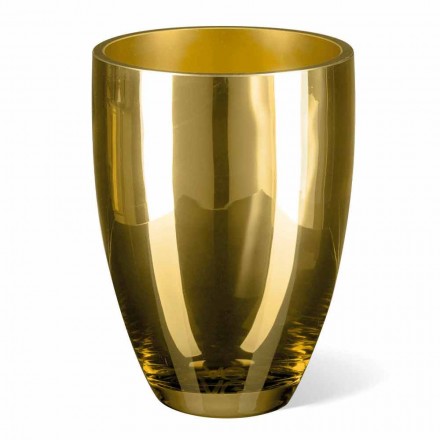 Vaza de interior din sticlă suflată Finisaj auriu Lucrat manual în Italia - Taka Viadurini