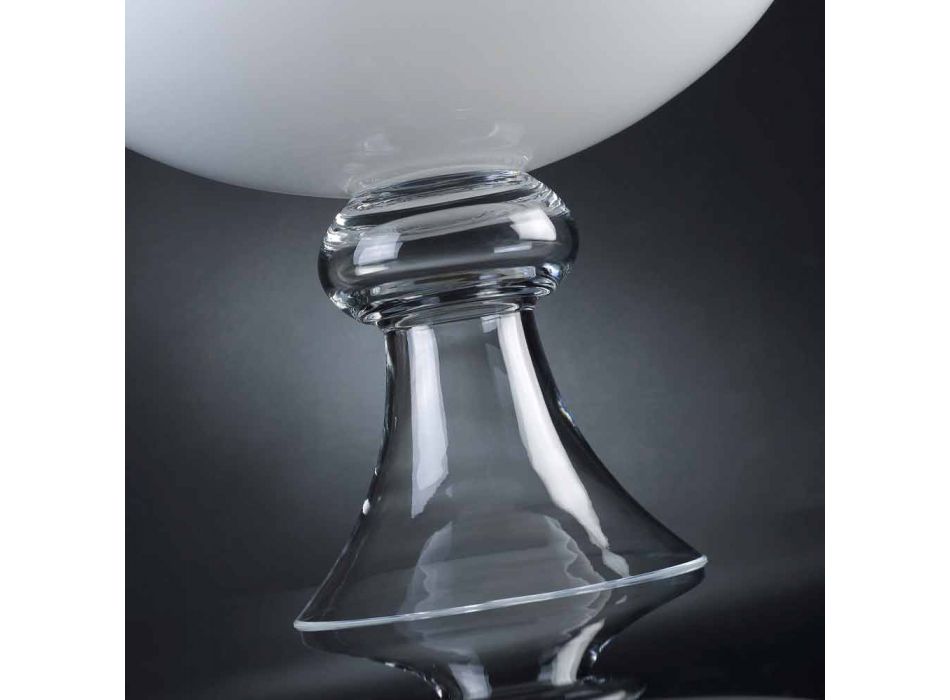 Vaza de interior modernă din sticlă albă și transparentă Made in Italy - Portos Viadurini