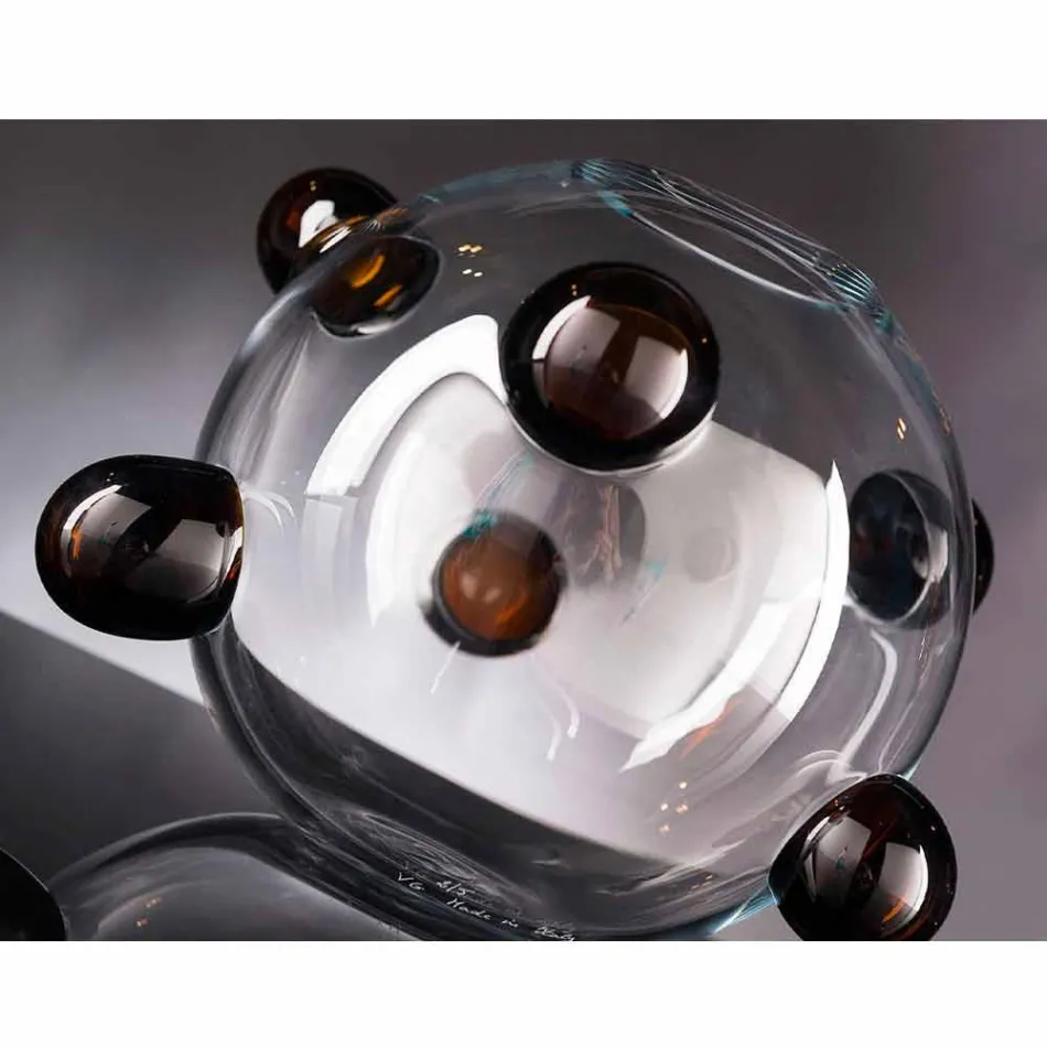 Vază de interior rotundă din sticlă de Murano suflată Fabricată în Italia - Astore Viadurini