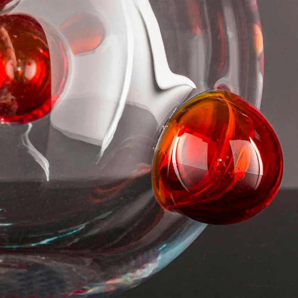 Vază de interior rotundă din sticlă de Murano suflată Fabricată în Italia - Astore Viadurini