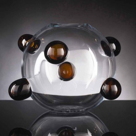 Vază de interior rotundă din sticlă de Murano suflată Fabricată în Italia - Astore Viadurini